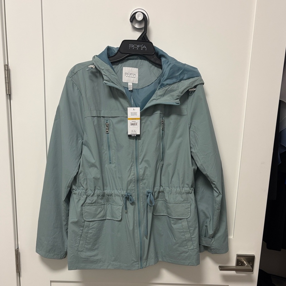 Smoke Blue or Berry Fuschia Utility Anorak Jacket with Adjustable Hood
